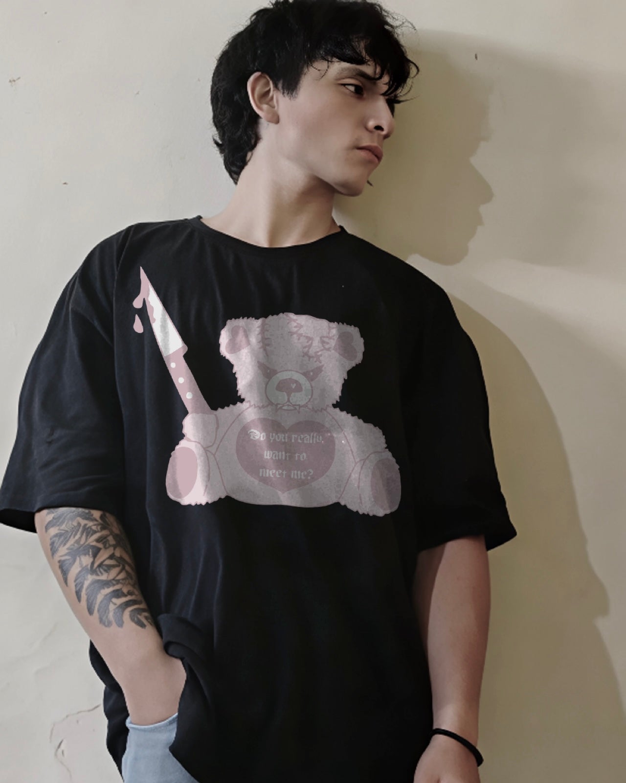 Camiseta holgada Osito creepy unisex