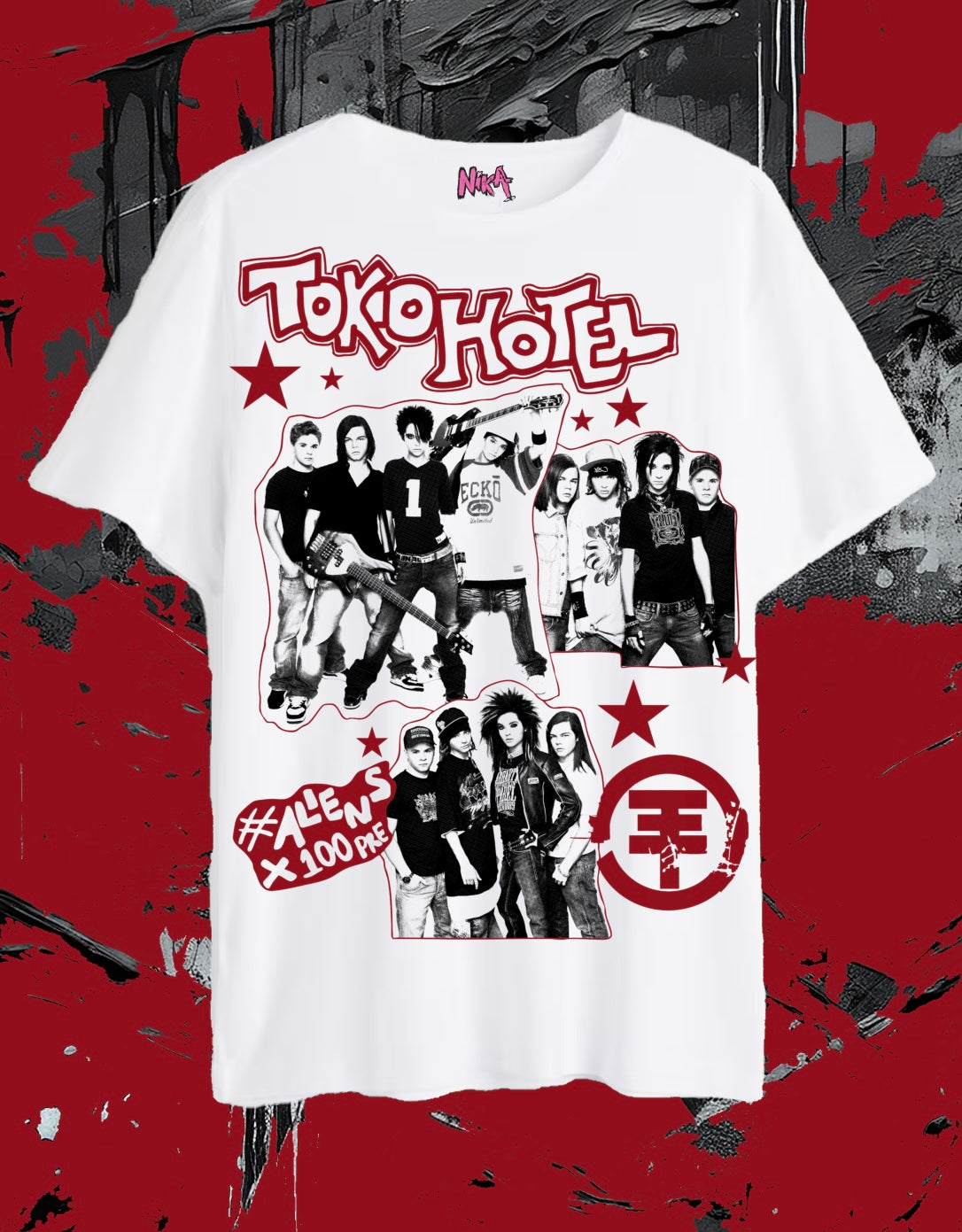 Camiseta blanca de ajuste holgado unisex Aliens por siempre