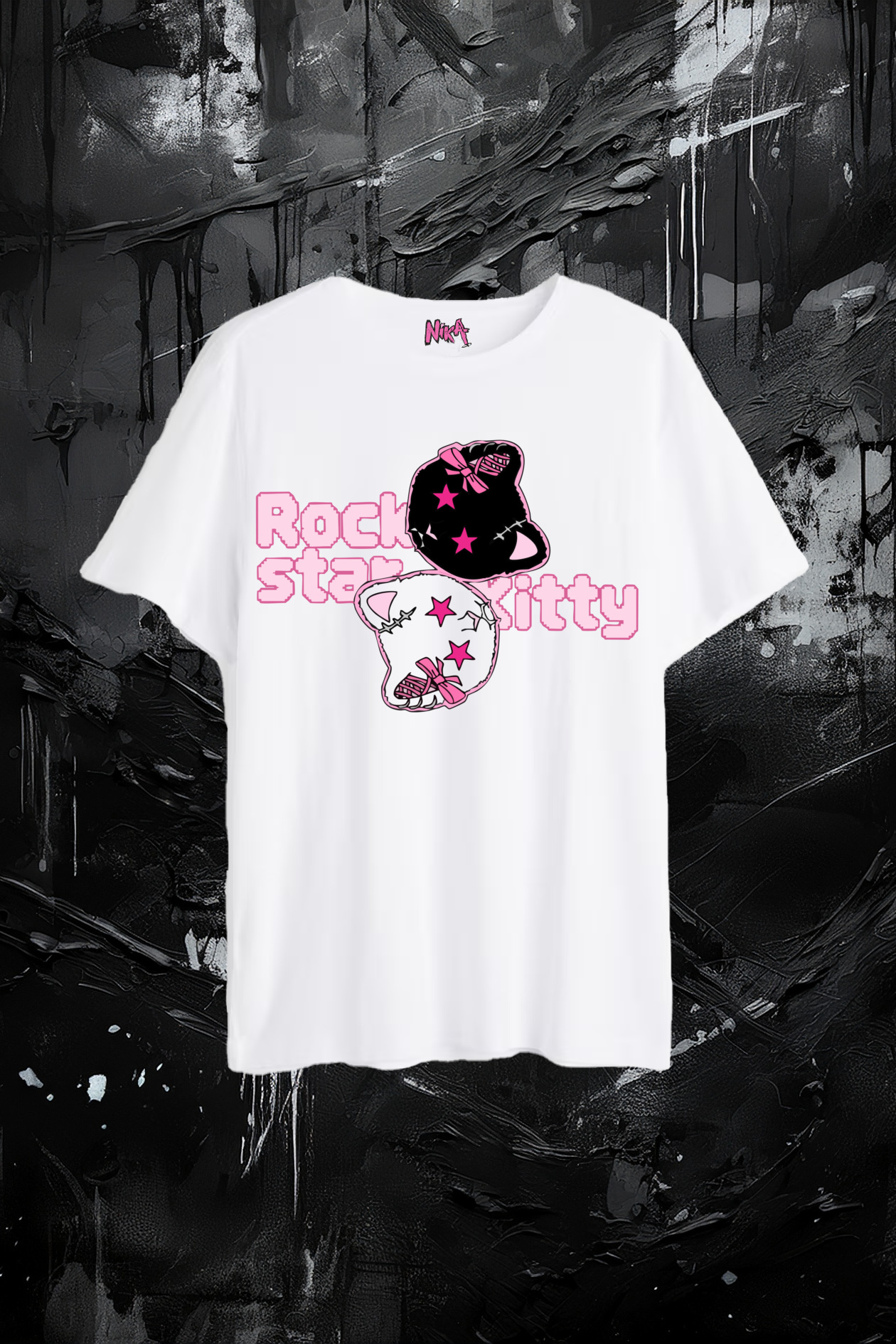 Camiseta de ajuste holgado unisex 
Rockstar kitty