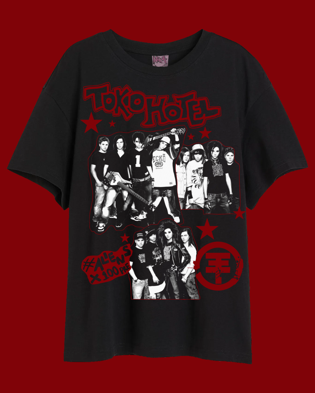 Unisex loose-fit black t-shirt Aliens Forever