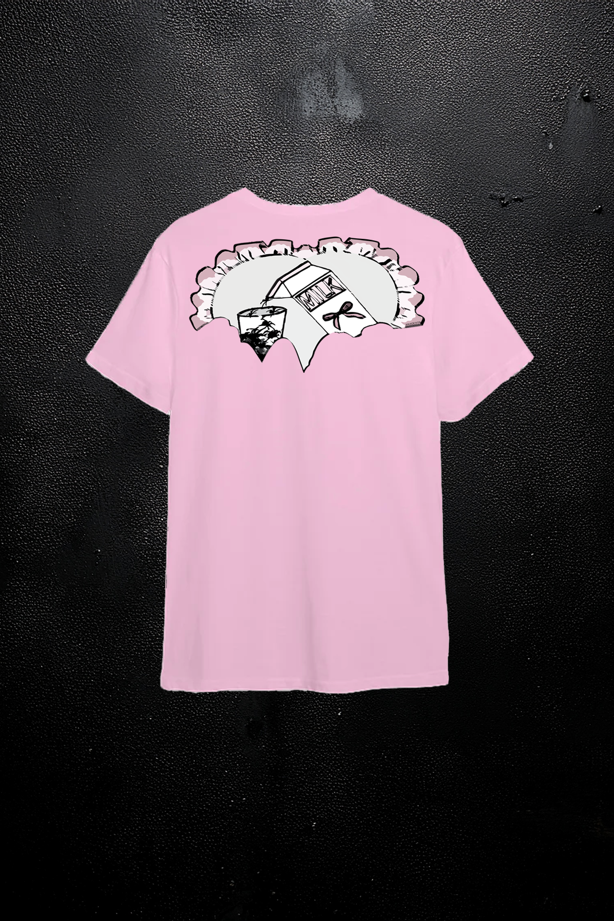 Camiseta holgada con estampado trasero/delantero Spider milk unisex