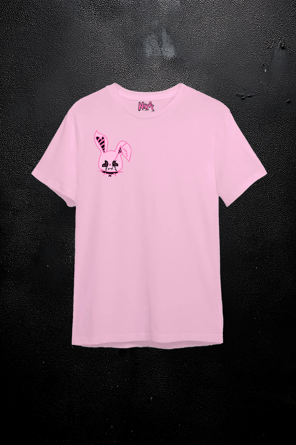 Camiseta holgada con estampado trasero/delantero Mascota de la marca Nika Bunny unisex
