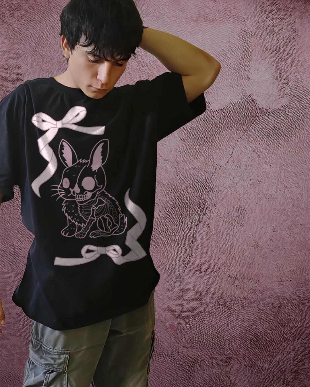 Camiseta holgada Two-face rabbit unisex